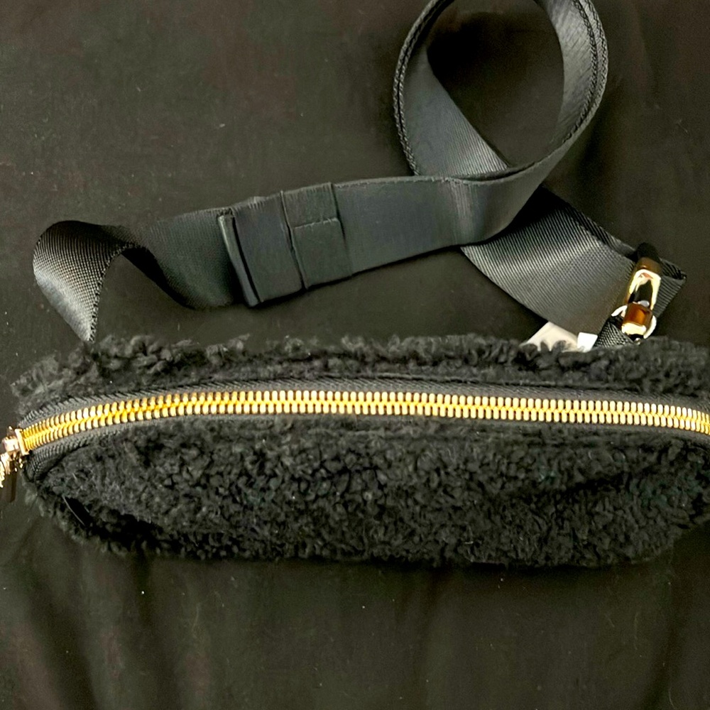 lululemon athletica Black Crossbody Bag with Gold Accents